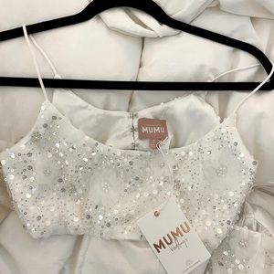 Show Me Your Mumu Love Letter sparkle floral beading Top